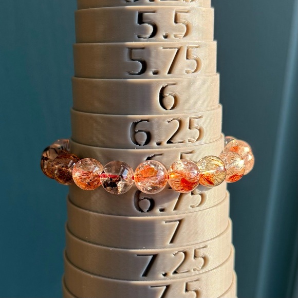 High Quality Red Rutilated Quartz Crystal Bracelet 9-10mm - Picture 12 of 14